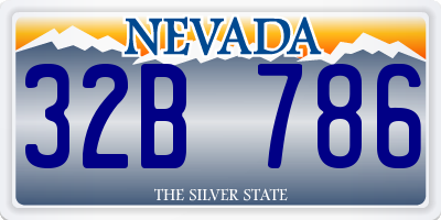 NV license plate 32B786