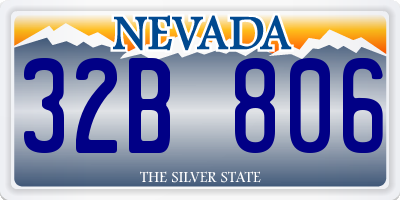 NV license plate 32B806