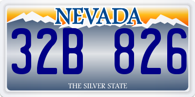 NV license plate 32B826