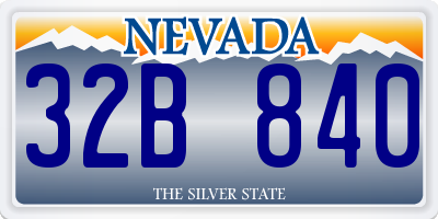 NV license plate 32B840