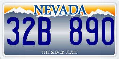 NV license plate 32B890