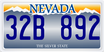 NV license plate 32B892