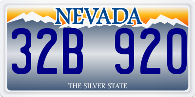 NV license plate 32B920