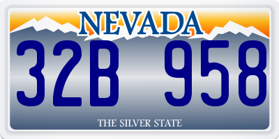 NV license plate 32B958