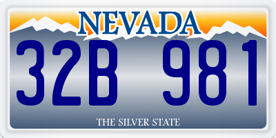 NV license plate 32B981