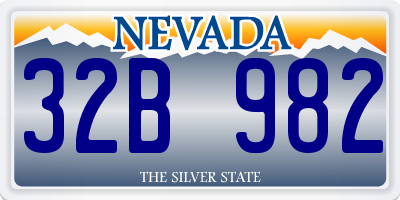 NV license plate 32B982