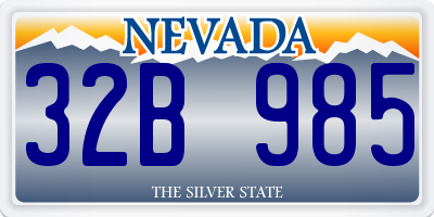 NV license plate 32B985