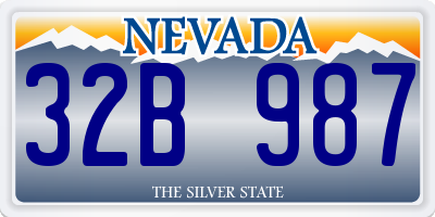 NV license plate 32B987