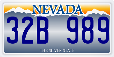 NV license plate 32B989