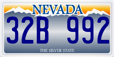 NV license plate 32B992