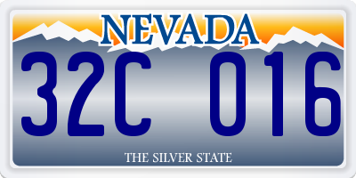 NV license plate 32C016