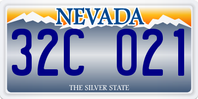NV license plate 32C021