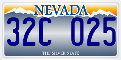 NV license plate 32C025