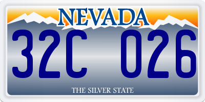 NV license plate 32C026
