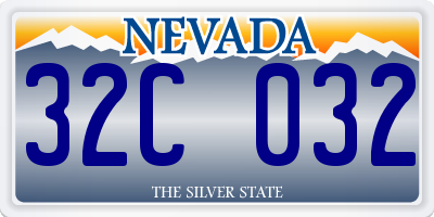 NV license plate 32C032