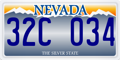 NV license plate 32C034