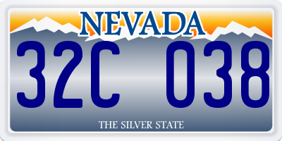 NV license plate 32C038