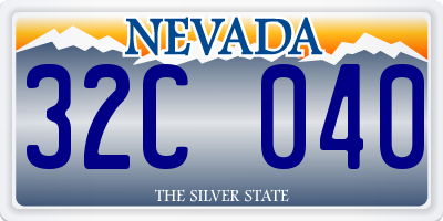 NV license plate 32C040