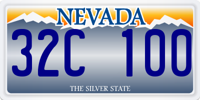 NV license plate 32C100
