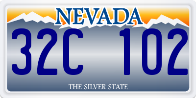 NV license plate 32C102