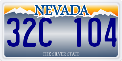 NV license plate 32C104