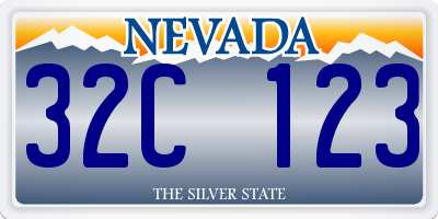 NV license plate 32C123