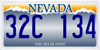 NV license plate 32C134