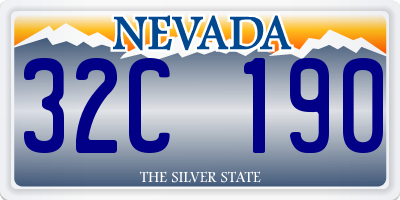 NV license plate 32C190