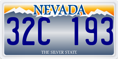 NV license plate 32C193