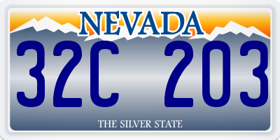 NV license plate 32C203