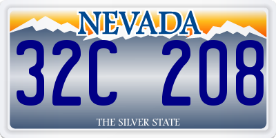 NV license plate 32C208