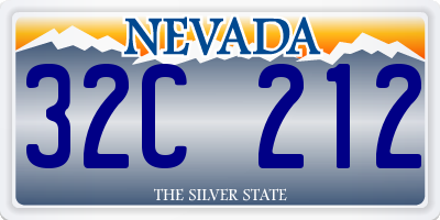 NV license plate 32C212