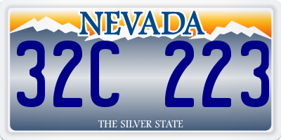 NV license plate 32C223