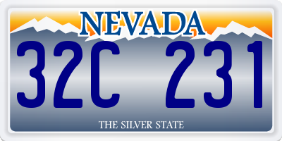 NV license plate 32C231