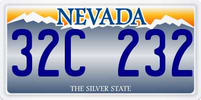 NV license plate 32C232
