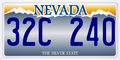 NV license plate 32C240