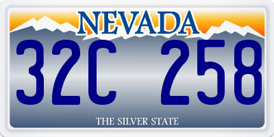NV license plate 32C258