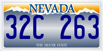NV license plate 32C263