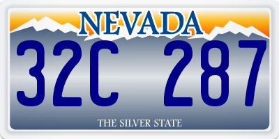 NV license plate 32C287