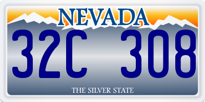 NV license plate 32C308
