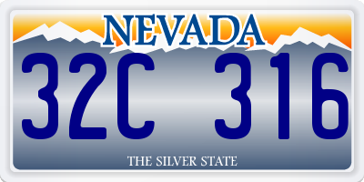 NV license plate 32C316