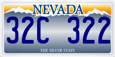 NV license plate 32C322