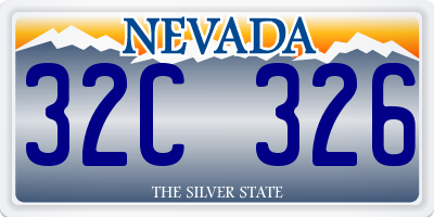 NV license plate 32C326