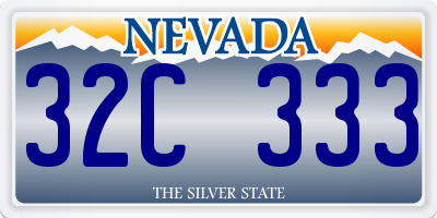 NV license plate 32C333