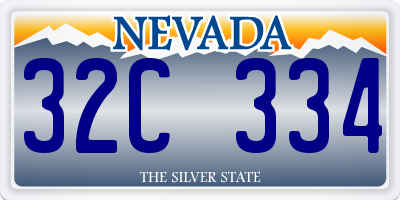 NV license plate 32C334