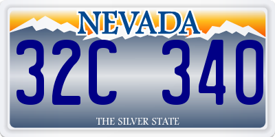 NV license plate 32C340