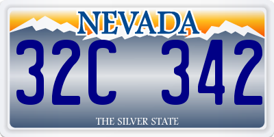 NV license plate 32C342