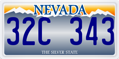 NV license plate 32C343