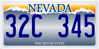 NV license plate 32C345