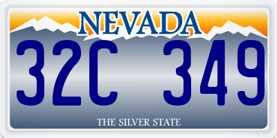 NV license plate 32C349